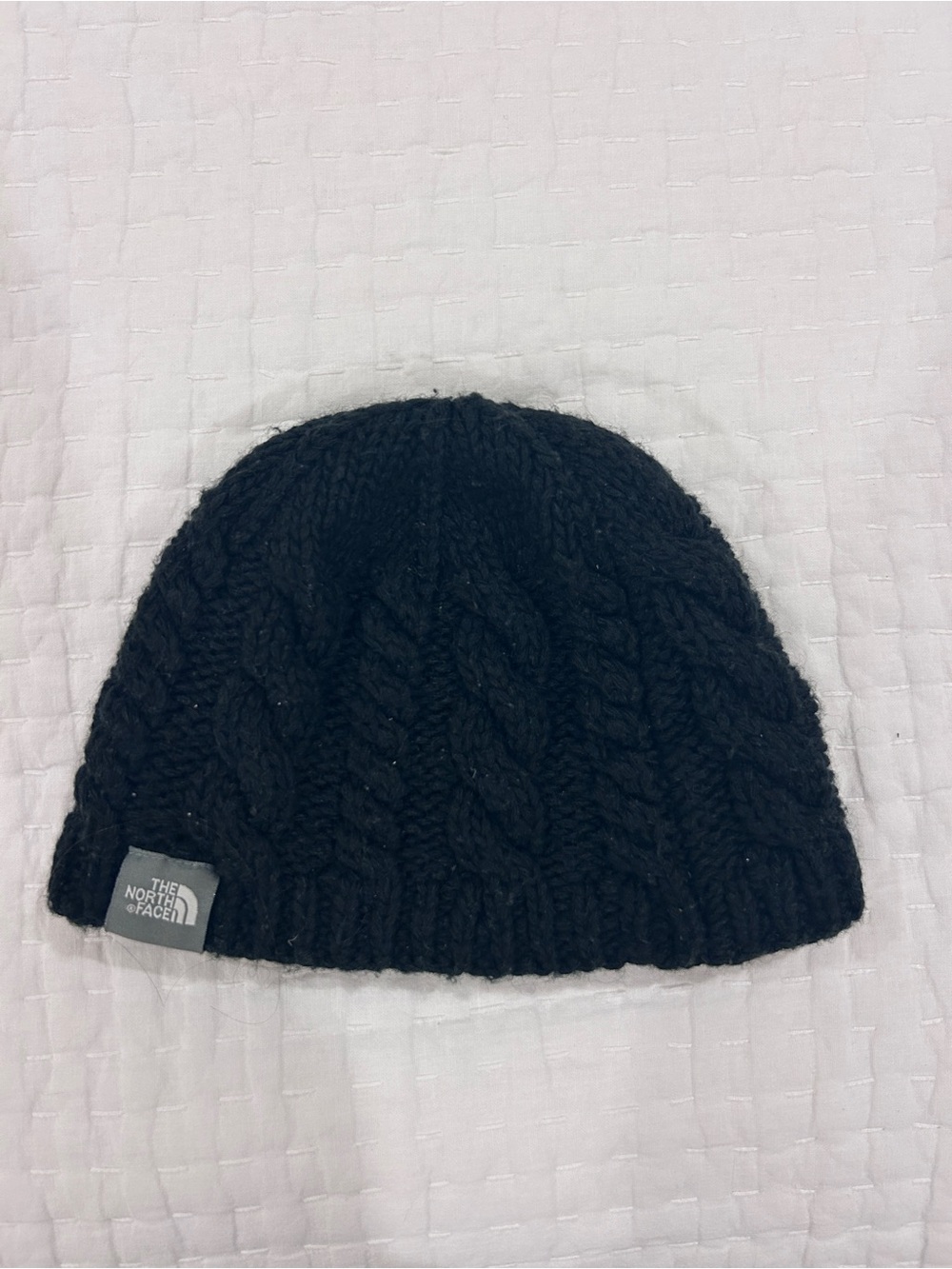 The North Face Black Cable Knit Cuffed Beanie